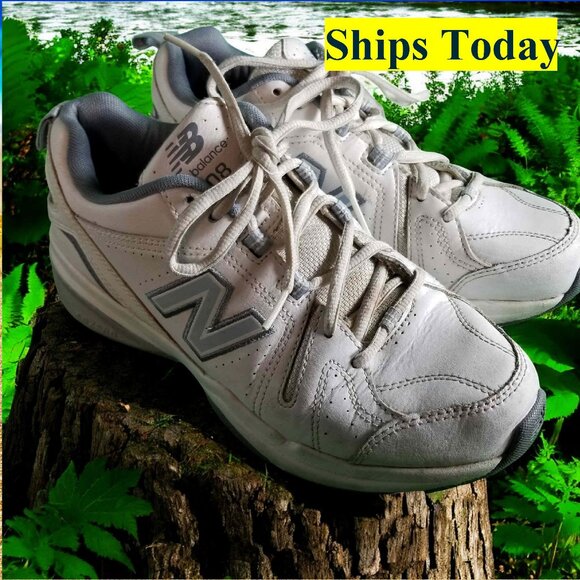 New Balance 608 V5 Women's Size 8 White Athletic Training Walking Shoes 11702 - Picture 1 of 8